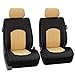 FH Group PU008BEIGE115 Universal Fit Full Set Perforated Leatherette Beige Automotive Seat Covers fits most Cars, SUVs, and Trucks (Airbag and Split Bench compatible)