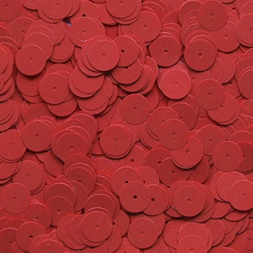 10mm Flat Round SEQUIN PAILLETTES ~ Opaque Coral Red ~ Loose sequins for embroidery, bridal, applique, arts, crafts, and embellishment. Made in USA.