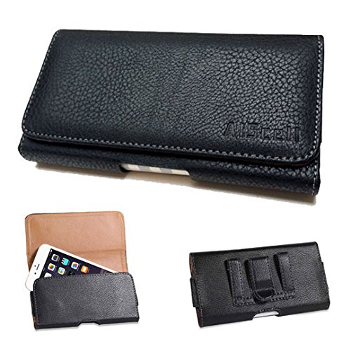 For BLACKBERRY Z30 ~ XXL LARGE SIDEWAYS LEATHER POUCH BELT CLIP HOLSTER FLAP CASE (fits OTTERBOX DEFENDER case on it) (By All_Instore)