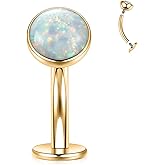 GAGABODY G23 Titanium Disc Bottom Floating Belly Button Rings for Women - Curved Barbell Navel Rings, 14g Belly Piercing, 8/10/12/14mm