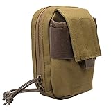 3V Gear MOLLE Tech Pouch - Padded Multiple Pocket Media Pouch for Cameras, Phones, iPods and Other Electronics - Olive Drab