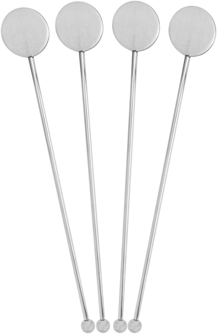 YARNOW 4pcs Simple Cocktail Picks Stainless Steel Martini