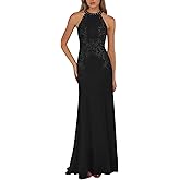 SUOLUOS Long Lace Mother of The Bride Dresses for Women Mermaid Halter Formal Dress Evening Wedding Guest Gowns 2026