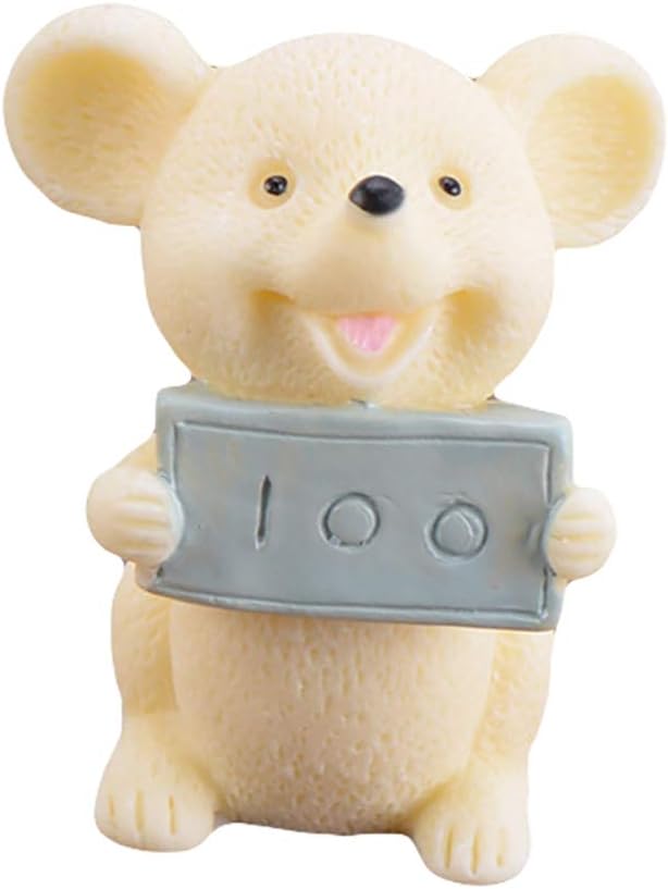nuiOOui131 Resin Money Lucky Rat Animal Figurines Statue DIY Mini Garden Table Ornament Xmas Accessory Gift Yellow 3#