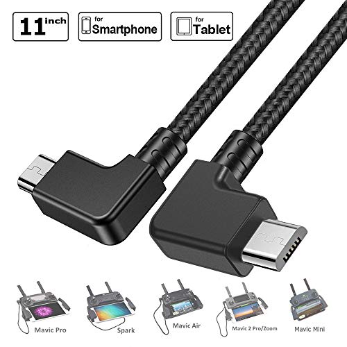 O'woda Micro USB to Micro USB OTG Cable 11.41 inch Nylon Braided Data Cord Video Transfer Connector for DJI Mavic Pro/Spark/Mavic Air/Mavic 2 Pro & Zoom/Mavic Mini