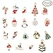 Enamel Charm Pendants Mixed Christmas Themed Silver Plated Pendants Findings for DIY Jewelry Necklace Bracelet Making, 19 Pcs