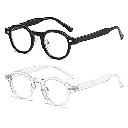 JOVAKIT Trendy Round Blue Light Blocking Glasses