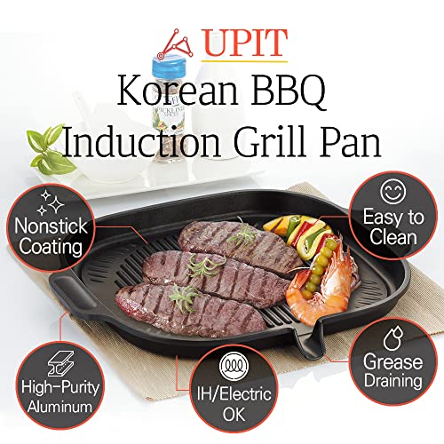 UPIT Korean BBQ Grill Pan Induction Stovetop Compatible Aluminum