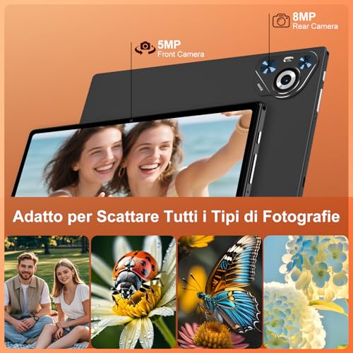 Android Tablet 15, 10 Inches, [30GB RAM 128GB ROM]+TF 2TB Expandable, 8000mAh, WIFI 5G/ BT5.0/ OTG, Widevine L1, Face ID, Tablets Metal Body with Mouse, Keyboard, Protective Case, Black