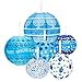 Hanukkah Decorations Ornaments Lantern Balls - 6 Piece Chanukah Theme Decorated Paper Ball Lantern Lamps Ceiling Mount Chanukah Decoration for Party, Home or Office by Aviv Judaica