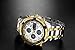 Affute Luxury Sport Digital Analog Quartz Watches for Men Waterproof Led Chronograph Stainless Steel Wristwatch,Gold Silver