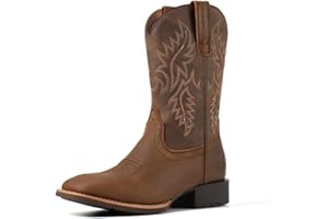 SUREWAY Cowboy Boots For Men - Mens Sport Wide Square Toe Western Boot,Oil/Slip Resistant,Durable Fashionable Classic Pull on 10 Inch Wellington Boots - Soft Toe Work Boots