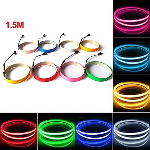 FEELDO 10 Colors 100CM14MM 1m Electroluminescent Tape EL Wire Cold Light Strip Car Ambient Light DC 12V (Green)