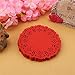 DECORA 3.5inch Round Red Lace Paper Doilies for Wedding Tableware Decoration, 100-Pack