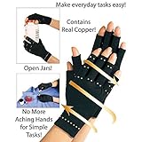 Pack of 2 - Arthritis Gloves Fingerless Copper Gloves Compression Medical Support Gloves Therapeutic Compression Men Woman Circulation Grip (Medium)