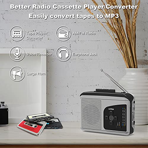 AM/FM Radio Cassette Player Converter, Voice Recorder, MYPIN Portable