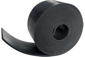 ZSUCUN Black Solid Rubber Strip, 1/8 (.125)" Thick X 2" Wide X 10'Long, Solid Flat Rubber Roll for Anti-Slip, Anti-Vibration, DIY Gaskets, Crafts, Sealing, Supports, Protection