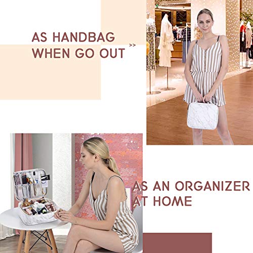 Travel Makeup Bag,Stagiant Cosmetic Bag,Organizer for Cosmetics Makeup Brushes Toiletry Travel Accessories with Dividers,Travel Case for Women,Marble 5 Travel Makeup Bag,Stagiant Cosmetic Bag,Organizer for Cosmetics Makeup Brushes Toiletry Travel Accessories with Dividers,Travel Case for Women,Marble