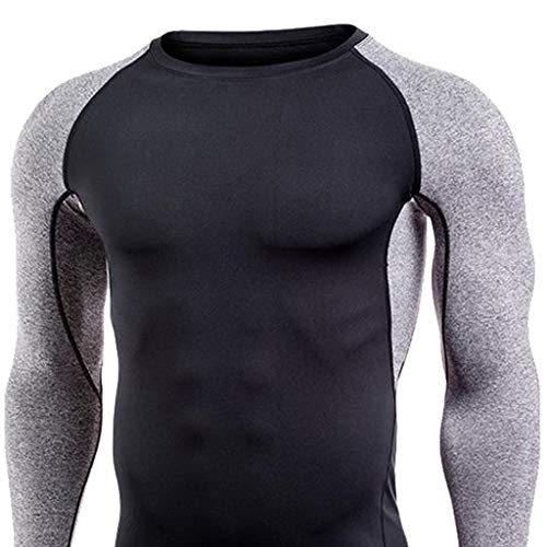 IEason Men Top Mens Fitness Long Sleeves Rashguard T-Shirt Bodybuilding Skin Tight-Drying Tops