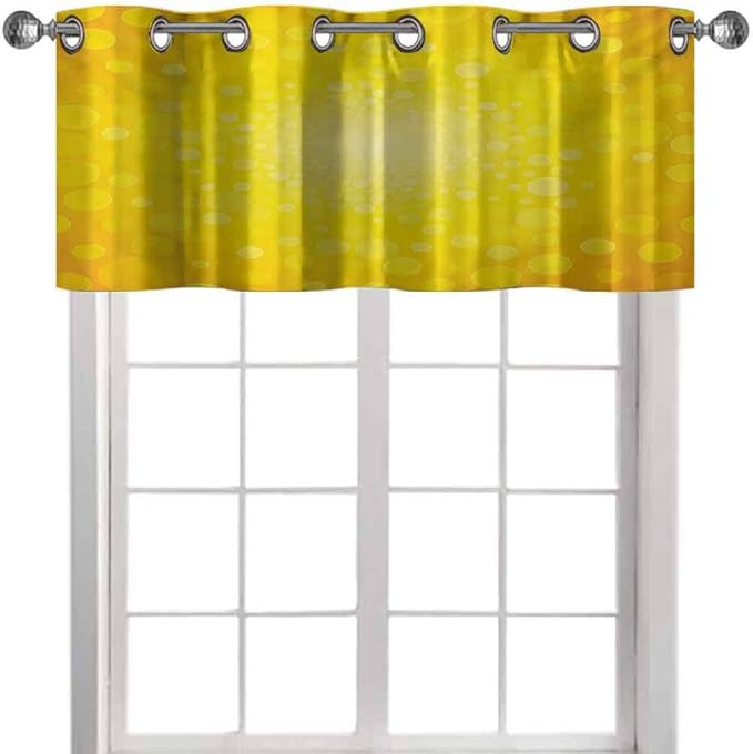 Yellow valances, Vibrant Burst Circles and Dots Abstract Warm Solar