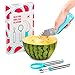MelonMaster Watermelon Stainless Steel Slicer Tongs/Cutter/Knife Set - Reinforced Cutting Wire - No More Mess - Soft Grip Handles, BONUS Free Melon Baller