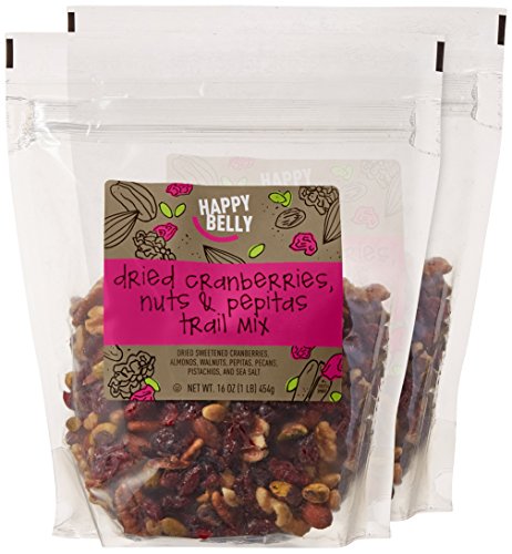 Happy Belly Dried Cranberries, Nuts & Pepitas Trail Mix, 16 ounce (Pack of 2)