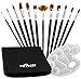 CYBER MONDAY SALE- Artit Paint Brush Set, 12 Piece Nylon Brushes for Acrylic, Watercolor, Oil, Nail & Face Painting, All-in-1 Bundle Includes Portable Case & White Palette, Long Handle & Easy to Clean