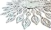Lulu Decor, 25” Crystal Leaf Metal Wall Clock, 9” White Glass Dial with Arabic Numerals, Decorative Clock for Living Room, Bedroom, Office Space