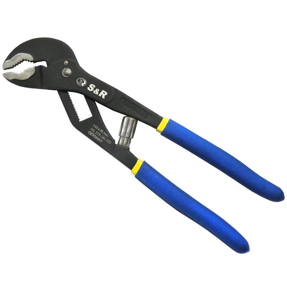 S&R Automatic Water Pump Pliers with Patented Quick Release Mechanism 300 x 40 mm, CR-V, Double jacketed Handles, Professional