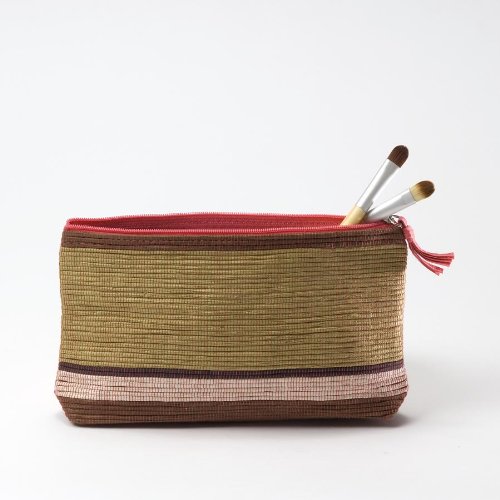 Enesco Persimmon And Olive Cosmetic Bag