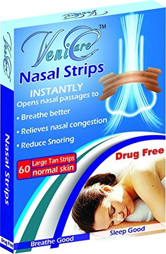 VeniCare Nasal Strips Reduce Snoring Right Now Relieves and Opens Nasal Passages (Large 60 PCS)