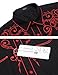 Coof and y Mens Long Sleeve Shirt Embroidery Slim Fit Casual Button Down Shirt, 01-red&black, X-Large