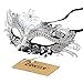 Coxeer Laser Cut Metal Lady Masquerade Halloween Mardi Gras Party Mask (Silver & Black)