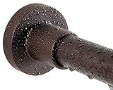 BRIOFOX Shower Curtain Rod 43-73 Inches Bronze, Never Rust and Non-Fall Down Spring Tension Rod, Stainless Steel