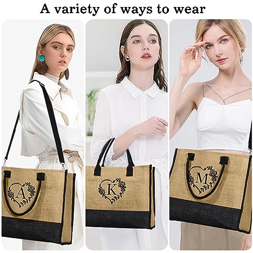 YOOLIFE CHRISTMAS GIFTS FOR MOM GRANDMA – PERSONALIZED BIRTHDAY GIFT FOR MOM GRANDMA, MOM GIFTS FROM DAUGHTER, MOTHER IN LAW GIFTS, MAMA GIFT IDEA, INITIAL TOTE BAG H