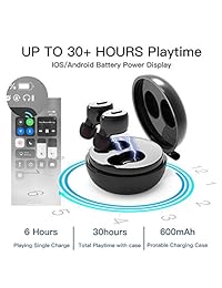 True Wireless Earbuds,ALOFOX Latest Bluetooth 5.0 Auto Pairing HiFi Sound Bluetooth Earbuds with Charging Case, IPX8 Waterproof 30H Playtime 3D Stereo Sound with Deep Bass Wireless Headphones