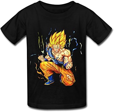Meentre Kid's Super Saiyan Goku Dragon Ball Z Round Collar T Shirt