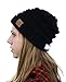 NYFASHION101 LED Hands Free Light Winter Cable Knit Cuff Beanie Hat, Black