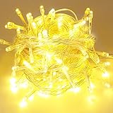 33ft/10m Copper Wire, 100 LEDs Warm Whte Twinkle LED Strip Lights ,Party Decorative Color Changing String lights with 8 modes,For Indoor use.