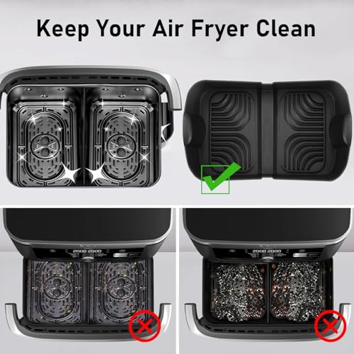 Silicone Air Fryer Molds for Ninja Foodi FlexDrawer AF500EU 10.4L COSORI Dual Blaze TwinFry 10L, Rectangular Air Fryer Accessories for Ninja AF500EUCP 10.4L