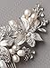 USABride Side Bridal Comb, Wedding Hairpiece with Flowers, Pearls, & Rhinestones 2050