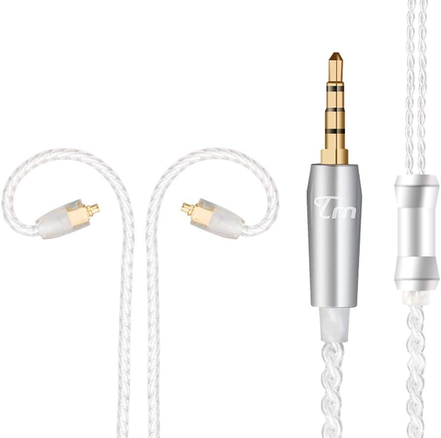 Trn 2.5mm/3.5mm Silver Plated Balance Upgrade Line/Cable for Trn Earphone Without MIC (MMCX, 2.5)