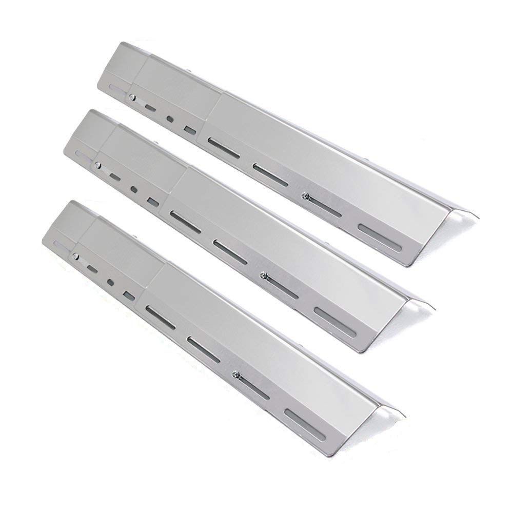 LOKHING Universal Replacement Heavy Duty Adjustable Stainless Steel Heat Plate Shield, Heat Tent, Flavorizer Bar, Burner Cover, Flame Tamer for Most Gas BBQ Grill, Extends from 30CM to 72CM L, 3 Pack