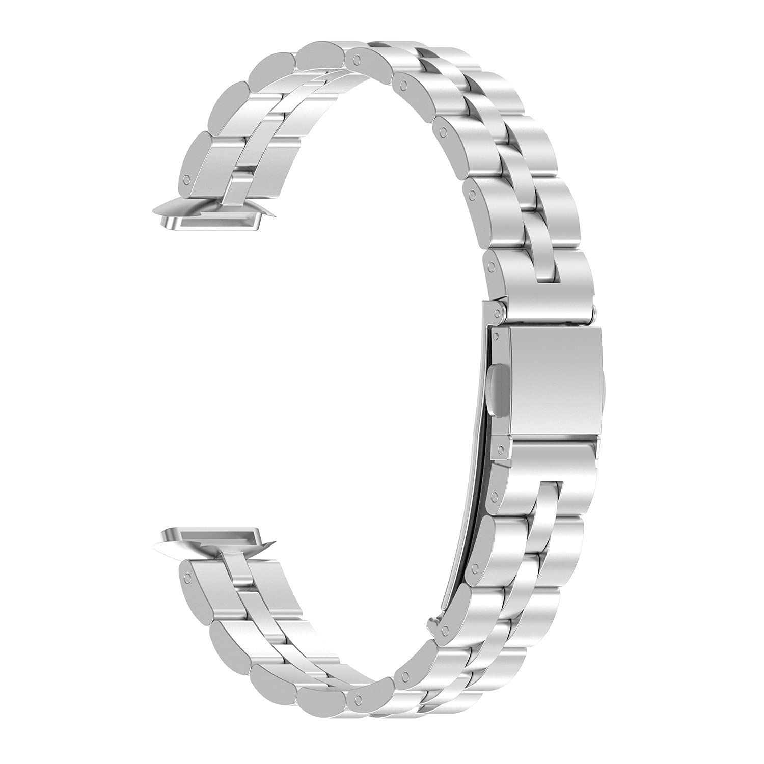 AISPORTS Compatible with Fitbit Luxe Strap Stainless Steel for Women Men, Solid Adjustable Stainless Steel Sport Wristband Metal Buckle Bracelet Replacement Strap for Fitbit Luxe Activity Tracker