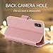 iPhone 10 Case,iPhone X Wallet Case,FLYEE [Kickstand] Bling Rhinestone Flip Case Magnetic Crystal Protective Leather with Card Slot for Apple iPhoneX iPhone10 Rose gold