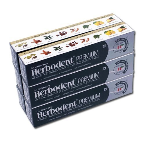 Herbodent Premium -  Fluoride-free Toothpaste, Orgnaic,  Natural Whitener, Vegan,  Sulfatef-free  (6 Packs, 3.5 ounces per tube)