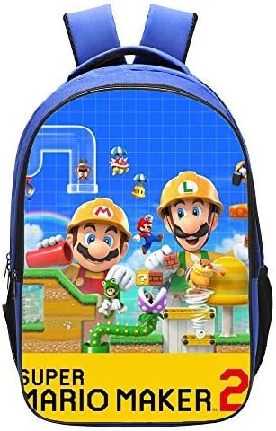 Super Mario Maker Backpack Schoolbag Bookbag Daypack Blue Bag