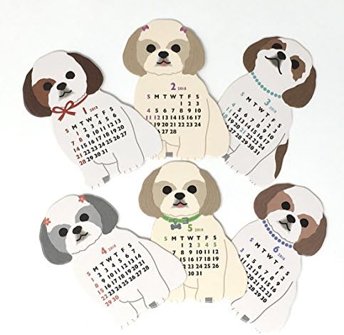 MINI Size Shih-tzu Dog 2018 Die-cut Desktop Calendar