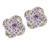 Clearance!!!Twinsmall Women Lady Elegant Diamond Ear Stud Flower Earrings Women Jewelry Earrings Stud (Purple)