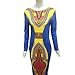 Creazy Women Long Sleeve Fashion African Print Dress Casual Straight Print Kaftan Dress (L)